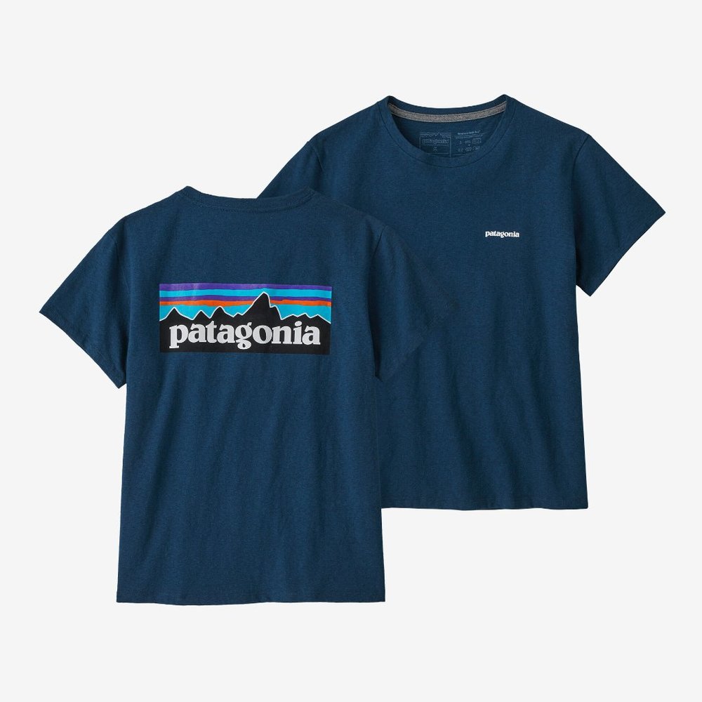 NEW Patagonia Womens P-6 Logo Responsibili-Tee Shirt  NWT L Tidepool Blue